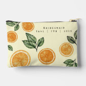 Custom Bridesmaid Orange Citrus Zubehörtasche (Rückseite)