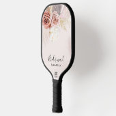 Custom Bridesmaid Script Terracotta Floral Pickleball Schläger (Links)