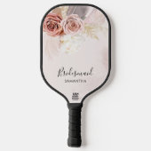 Custom Bridesmaid Script Terracotta Floral Pickleball Schläger (Rückseite)