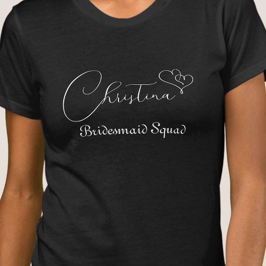Custom Bridesmaid Squad Modernes Minimalistisches  T-Shirt
