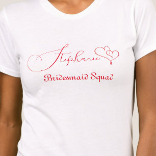 Custom Bridesmaid Squad Modernes Minimalistisches T-Shirt