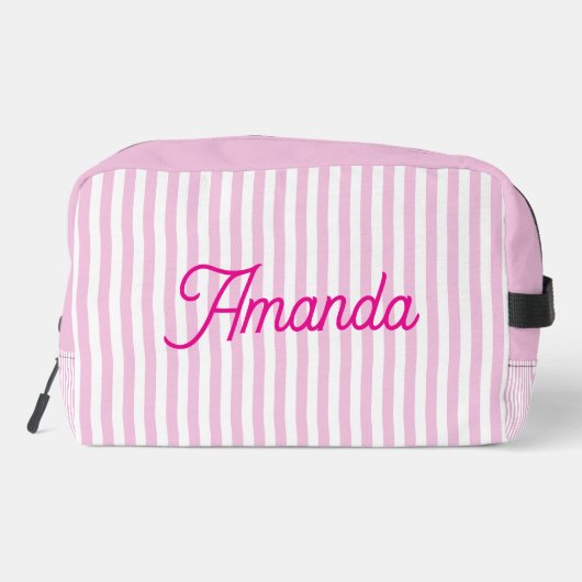 Custom Bridesmaid Striped Cosmetic Bag Waschbeutel (Rückseite)
