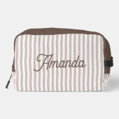 Custom Bridesmaid Striped Cosmetic Bag Waschbeutel (Rückseite)