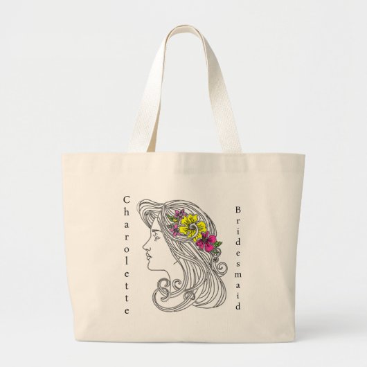 Custom Bridesmaid Totbeutel Jumbo Stoffbeutel (Vorne)