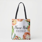 Custom Bridesmaid Tote Beutel Geschenk florale Tasche (Vorderseite)