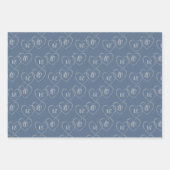 Custom Bridge and Groom Heart Charms, Silver & Blu Geschenkpapier Set (Vorderseite)