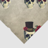 Custom Bridge & Groom Skull Hochzeitsgeschenk Seidenpapier (Detail)