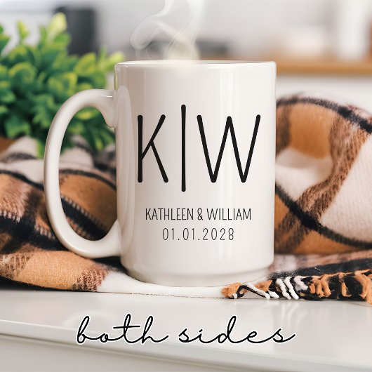 Custom Bridge & Groom Tasse, Gastgeschenk Hochzeit Kaffeetasse