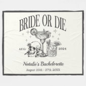 Custom Bridge oder Die Bachelorette Cocktail Party Fleecedecke (Vorderseite (Horizontal))
