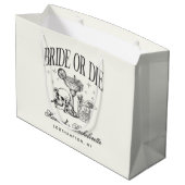 Custom Bridge oder Die Bachelorette Cocktail Party Große Geschenktüte (Rückseite Schrägansicht)