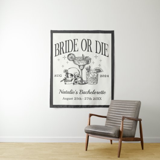 Custom Bridge oder Die Bachelorette Cocktail Party Wandteppich (Beispiel)
