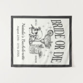 Custom Bridge oder Die Bachelorette Cocktail Party Wandteppich (Vorderseite (Horizontal))