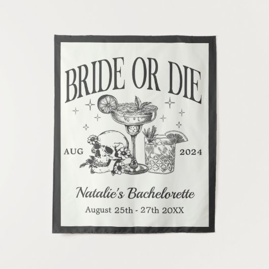 Custom Bridge oder Die Bachelorette Cocktail Party Wandteppich (Vorderseite)