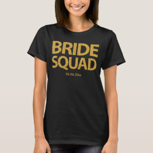 Custom Bridge Squad Golden Sequins Black Tank Top