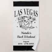 Custom Brie und Bridesmaid Las Vegas Bachelorette Strandtuch (Vorderseite)