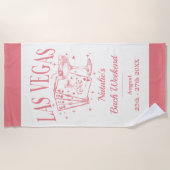 Custom Brie und Bridesmaid Las Vegas Bachelorette Strandtuch (Vorderseite)