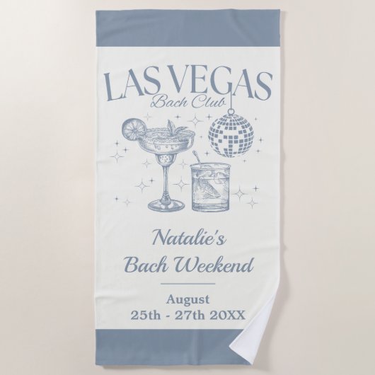 Custom Brie und Bridesmaid Las Vegas Bachelorette Strandtuch (Vorderseite)