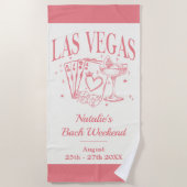 Custom Brie und Bridesmaid Las Vegas Bachelorette Strandtuch (Vorderseite)