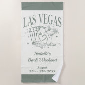 Custom Brie und Bridesmaid Las Vegas Bachelorette Strandtuch (Vorderseite)