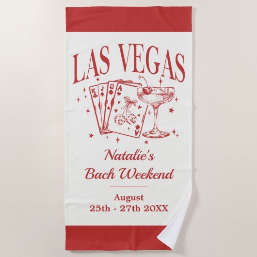 Custom Brie und Bridesmaid Las Vegas Bachelorette Strandtuch (Vorderseite)