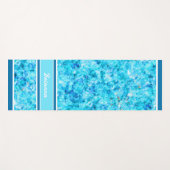 Custom Bright Blue Aqua Türkis Polygon Muster Yogamatte (Vorderseite (Horizontal))