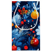 Custom Bright Floral Weihnachtsgeschenk Tasche Kleine Geschenktüte (Rückseite)
