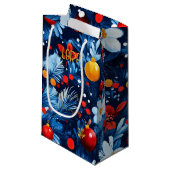Custom Bright Floral Weihnachtsgeschenk Tasche Kleine Geschenktüte (Vorderseite Schrägansicht)