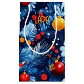 Custom Bright Floral Weihnachtsgeschenk Tasche Kleine Geschenktüte (Vorderseite)
