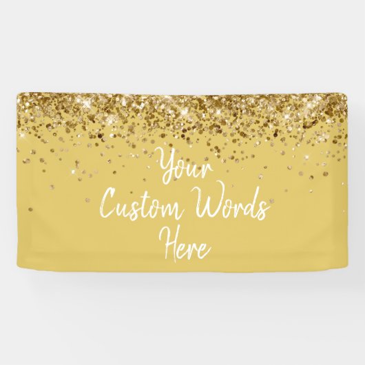 Custom Bright Gold Birthday Party Photo Booth Prop Banner (Horizontal)