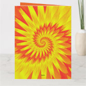 Custom Bright Orange Yellow Gefärbte Krawatte Peac Karte (Rückseite)