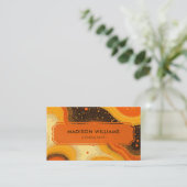 Custom Bright Orange Yellow Red Black Beruflich Visitenkarte (Stehend Vorderseite)