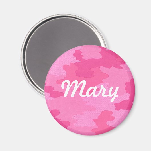 Custom Bright Pink Camouflage Magnet (Vorderseite/Rückseite)