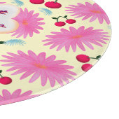 Custom Bright Pink Floral Cherry Pattern  Schneidebrett (Ecke)