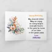 Custom Bright Pink Lilies Happy Birthday Sister Karte (Innenseite)