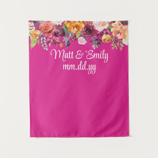 Custom Bright Pink Wedeption Foto Stand Wandteppich (Vorderseite)