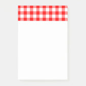Custom Bright Red Gingham Post-it Klebezettel (Vorderseite)