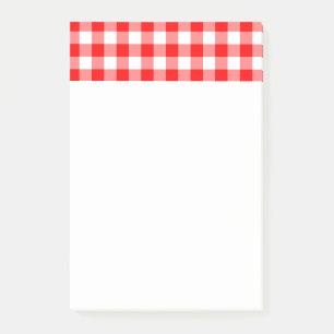 Custom Bright Red Gingham Post-it Klebezettel