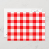 Custom Bright Red Gingham Postkarte (Vorne/Hinten)