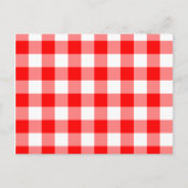 Custom Bright Red Gingham Postkarte (Vorderseite)