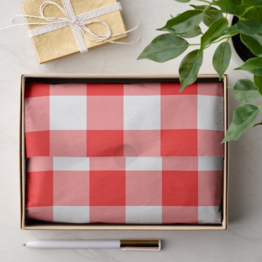 Custom Bright Red Gingham Seidenpapier (Geschenk)