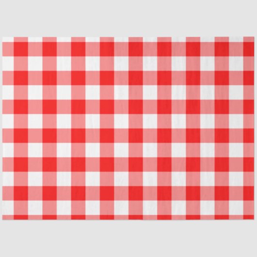 Custom Bright Red Gingham Seidenpapier (Vorderseite)