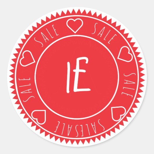 Custom Bright Red Sale Price Classic Classic Round Runder Aufkleber (Vorderseite)