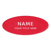 Custom Bright Red Simple Basic Modern Title Namenschild (Vorderseite)