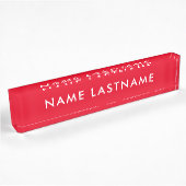 Custom Bright Red Simple Modern Basic Minimalistis Namensplakette