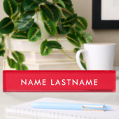 Custom Bright Red Simple Modern Basic Minimalistis Namensplakette