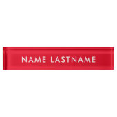 Custom Bright Red Simple Modern Basic Minimalistis Namensplakette (Vorderseite)