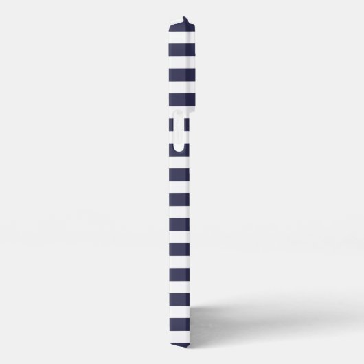 Custom Bright Red White Navy Dark Blue Strips iPhone Hülle (Rechte Seite)