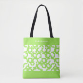 Custom Bright Summer Lime Green Retro Art Muster Tasche (Vorderseite)