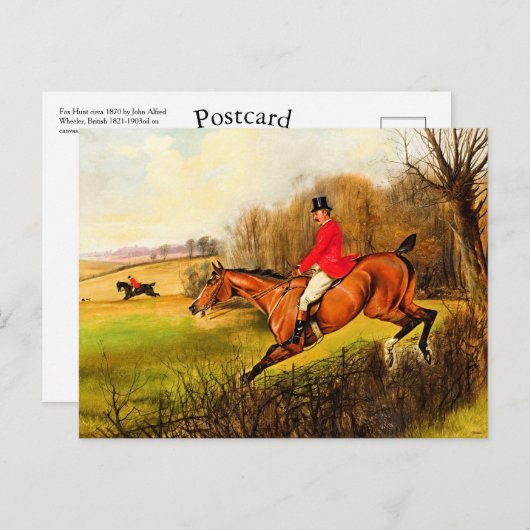 Custom British Country Fox Hunt Scene Horseman Postkarte (Vorne/Hinten)