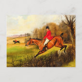 Custom British Country Fox Hunt Scene Horseman Postkarte (Vorderseite)